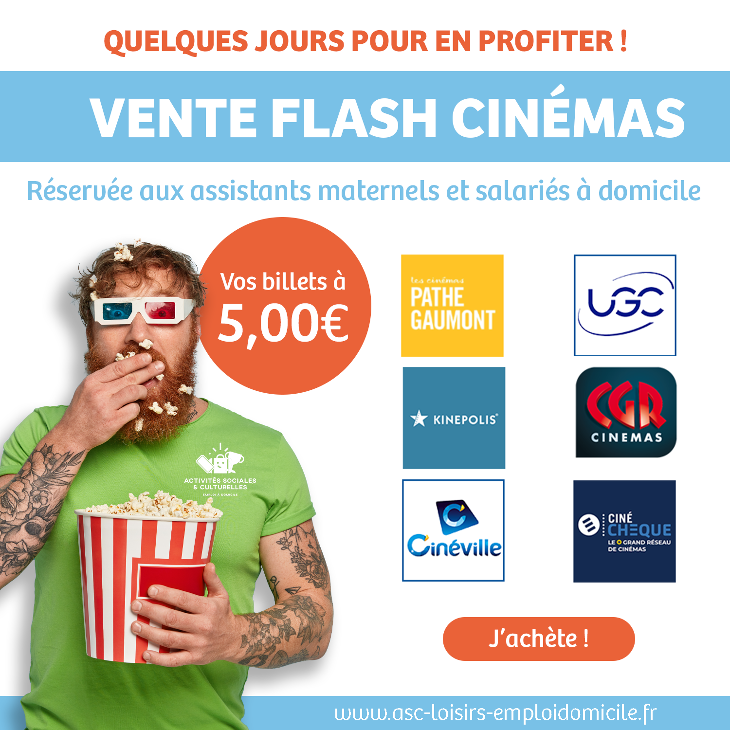  VENTE FLASH : Vos cinémas préférés à 5 € !